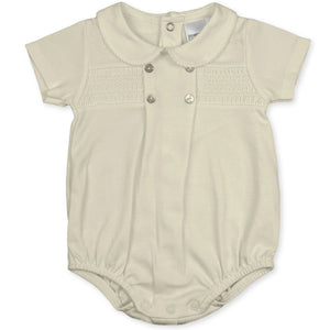 cream pex summer romper baby boys
