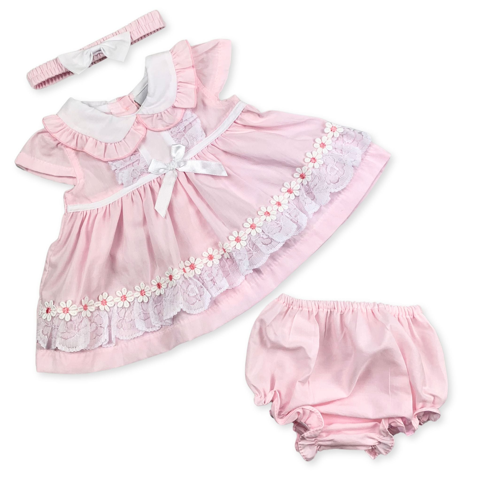 baby girls pink three piece summer dress