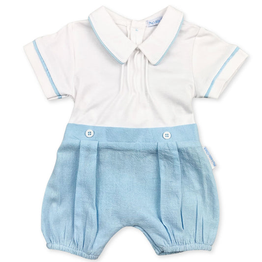 baby boys romper blue and white