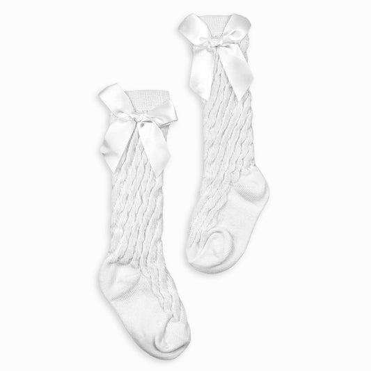 baby girls white bow socks