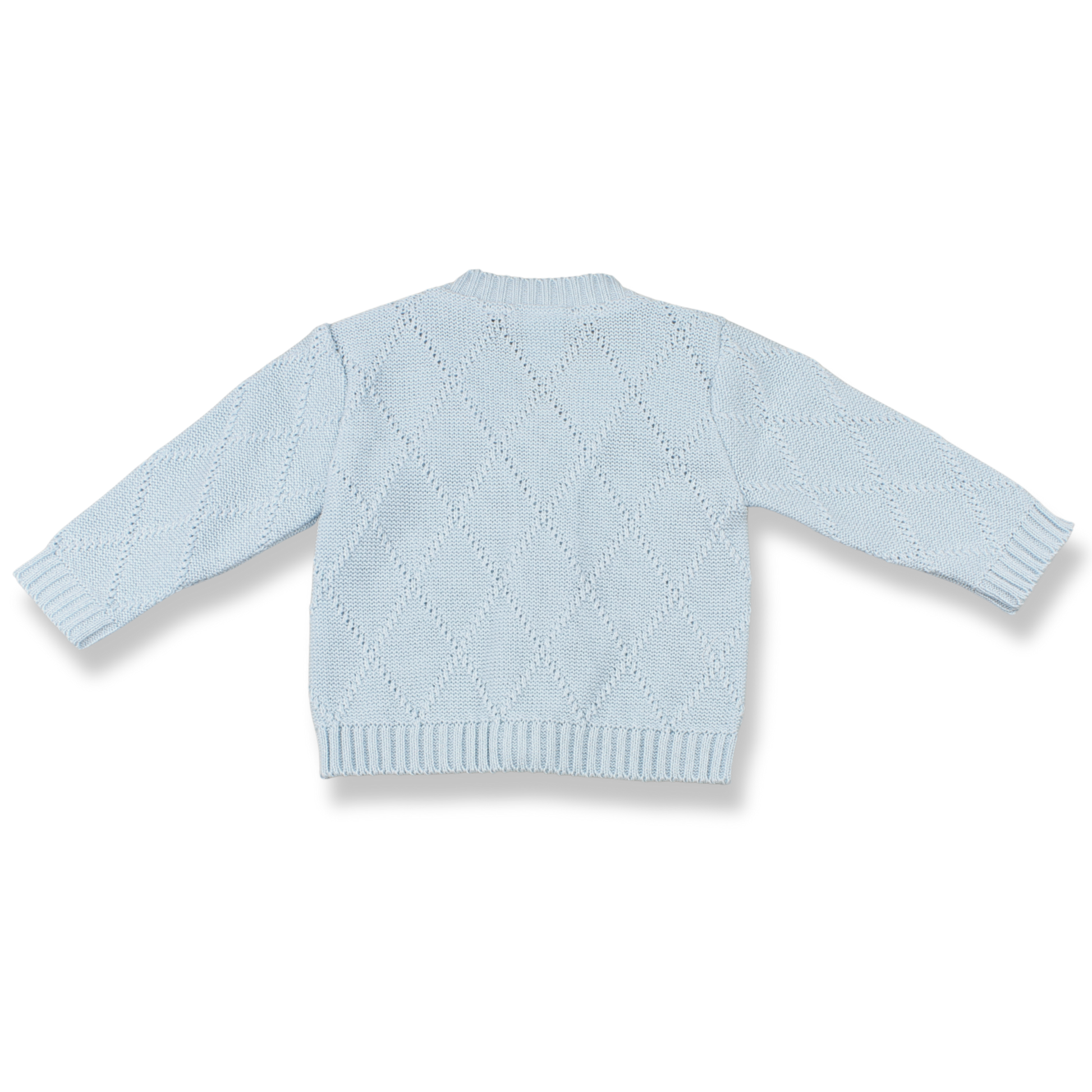 Light blue knitted cardigan on a white background
