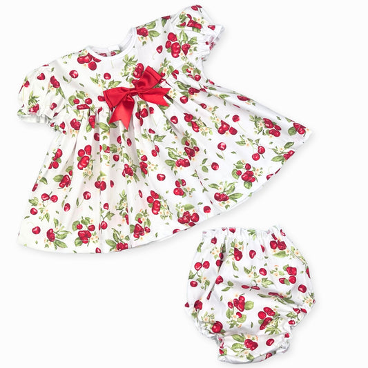 baby girls cherry dress floral print