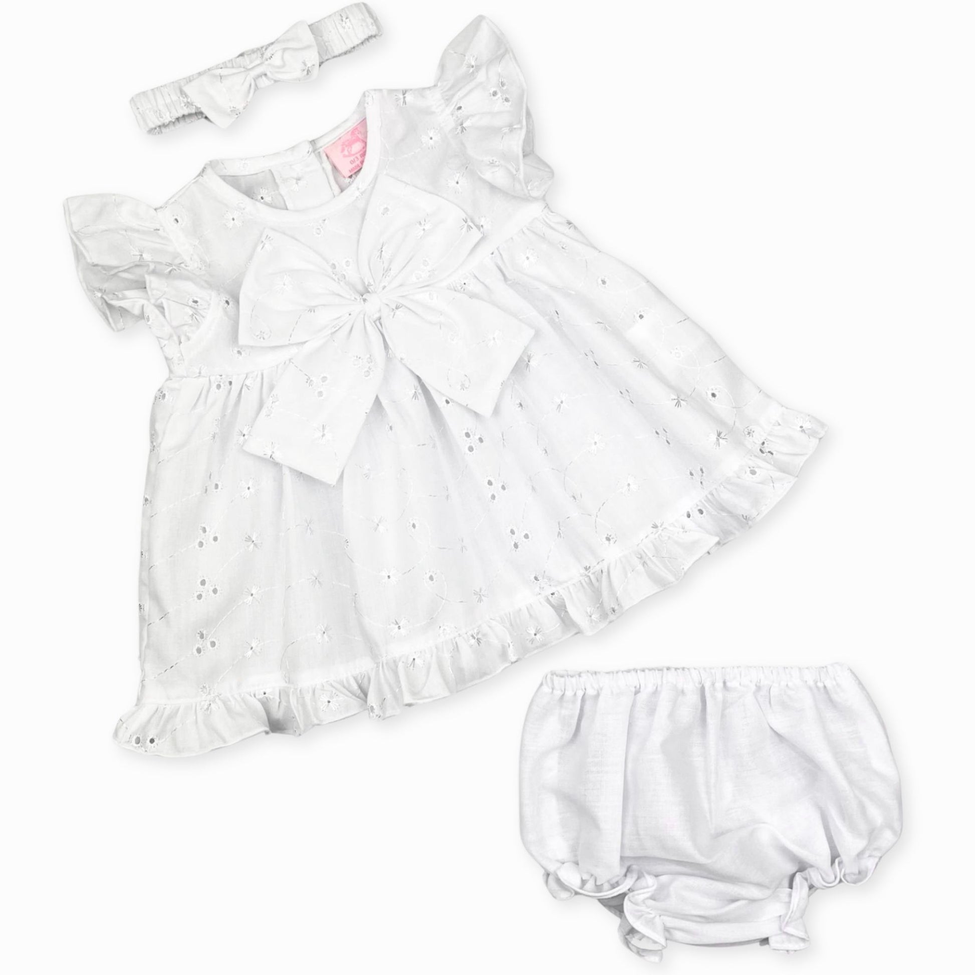 baby girls white three piece sumer dress