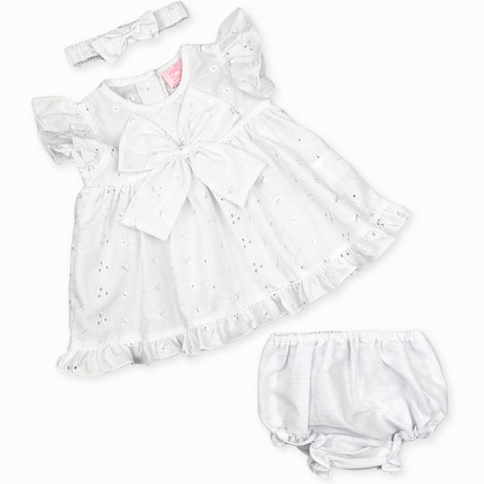 baby girls white three piece sumer dress