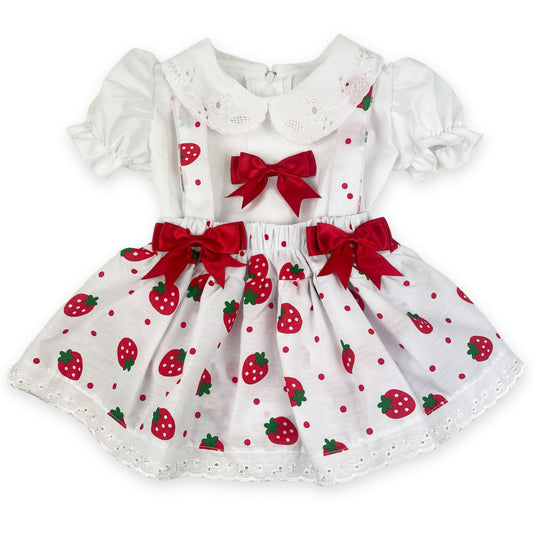 baby girl summer outfit with strawberry print