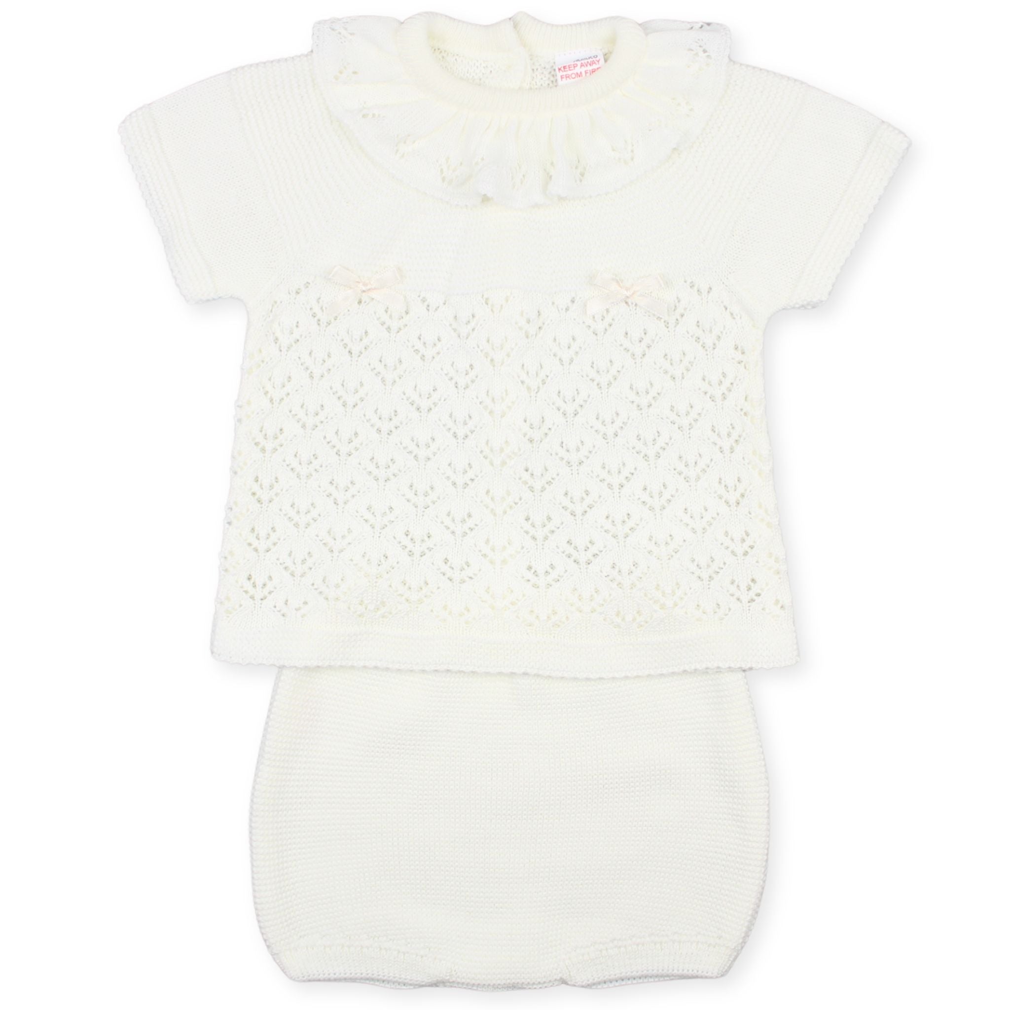 baby girls knitted cream outfit