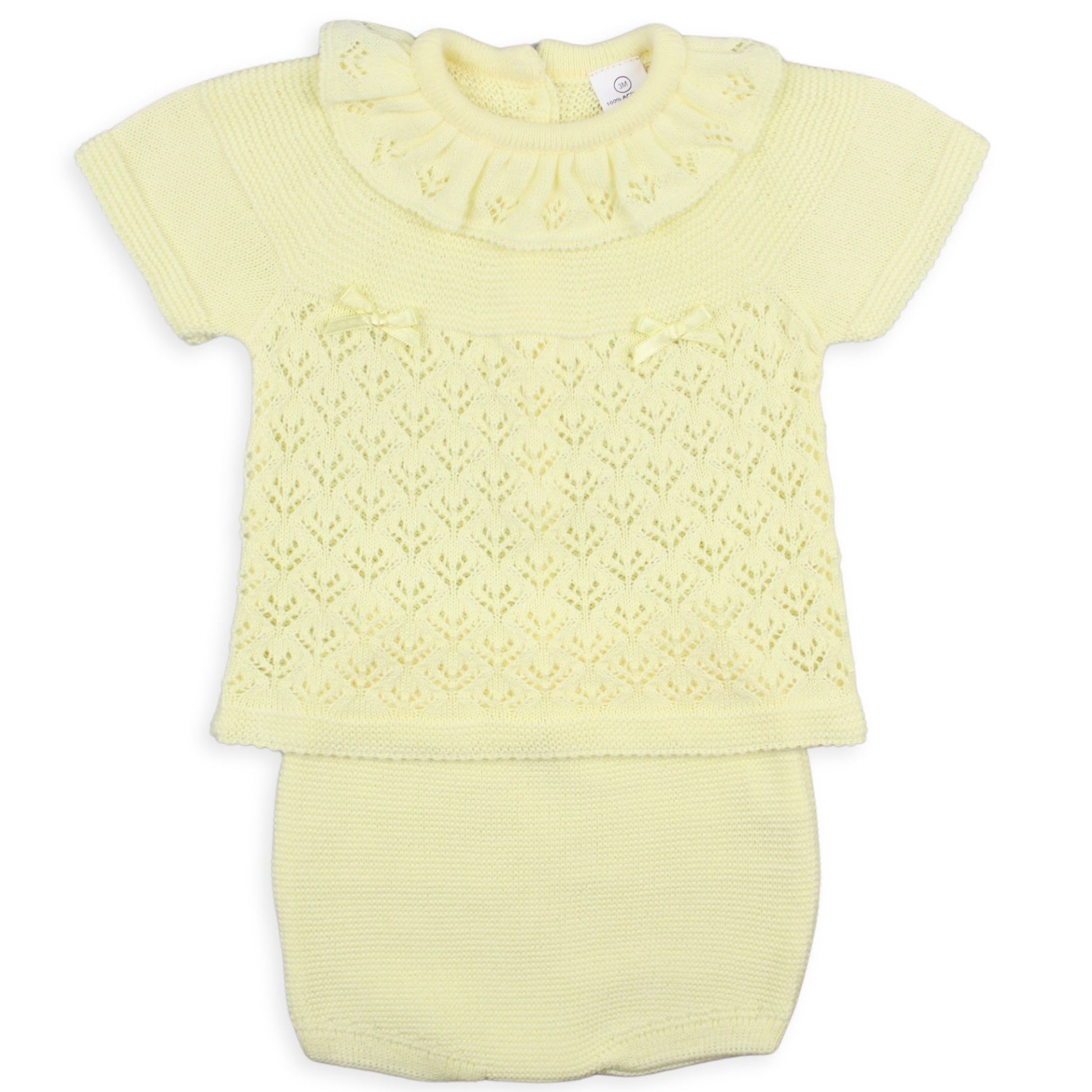 baby yellow girls knitted outfit