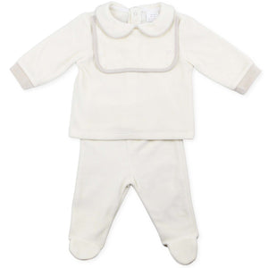 baby boys 2 piece cream and beige outfit