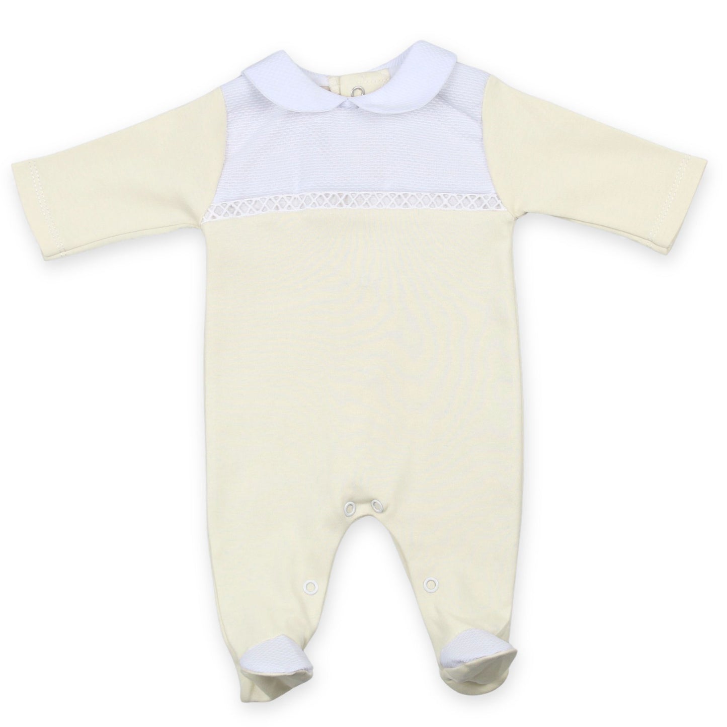 Baby Boys All in One Cotton Sleepsuit - Lemon