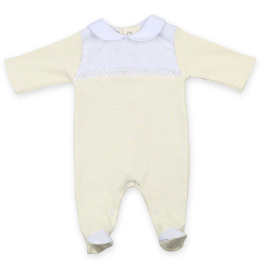 Baby Boys All in One Cotton Sleepsuit - Lemon
