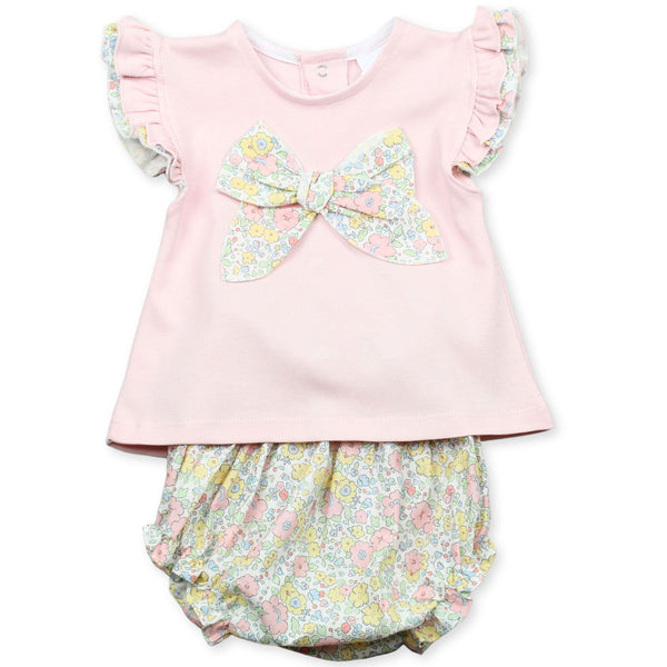 baby girls pink two piece floral summer outfit