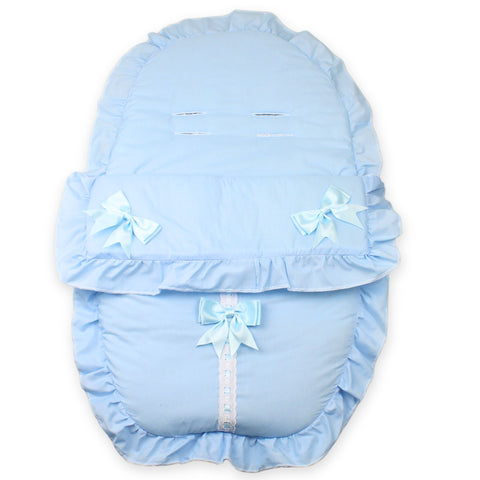 baby boys blue car seat 