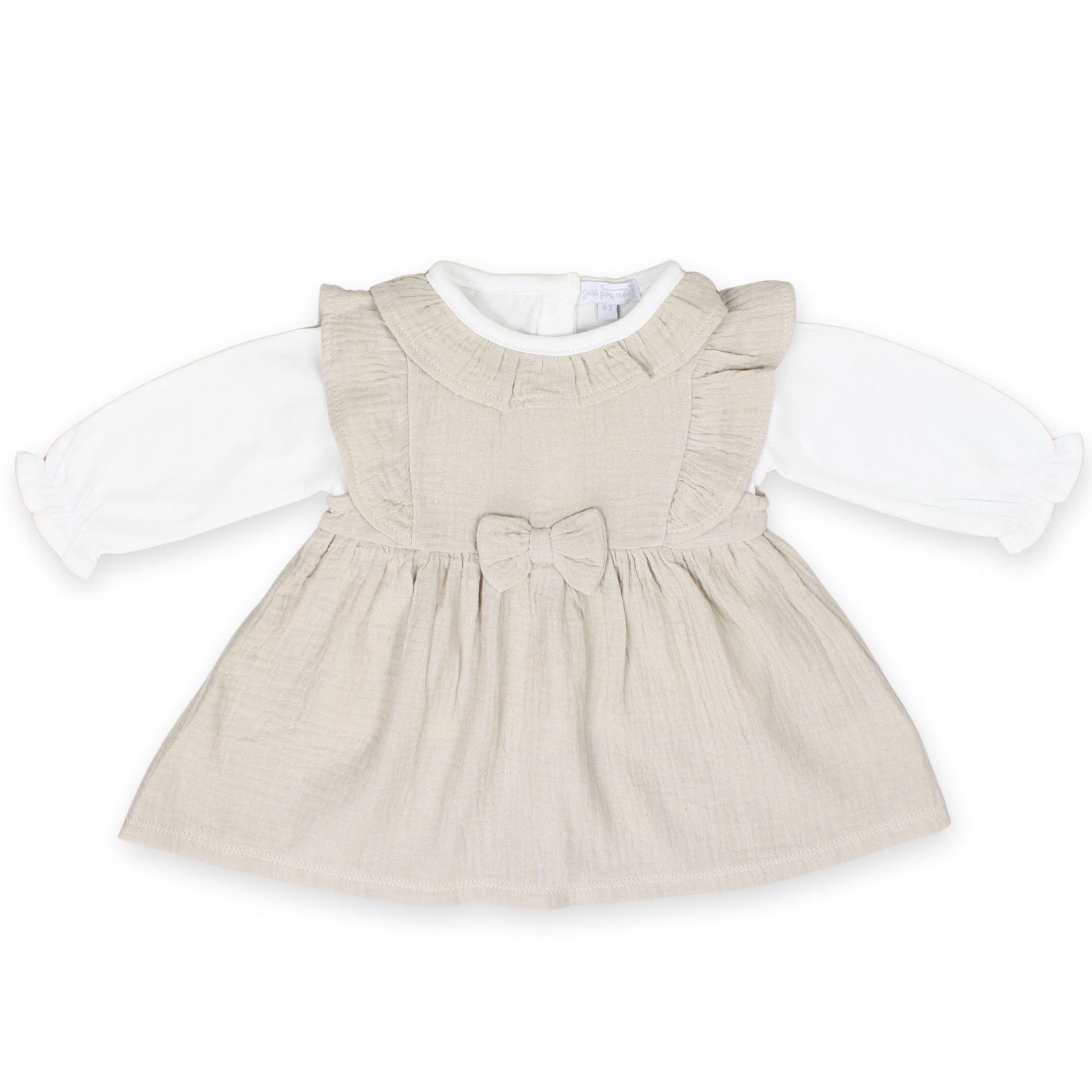 Baby Girls Beige Muslin Dress Set | Neutral 2 Piece Outfit Lullaby Lane Baby Shop Baby Girls Beige Muslin Dress Set | Neutral 2 Piece Outfit Lullaby Lane Baby Shop