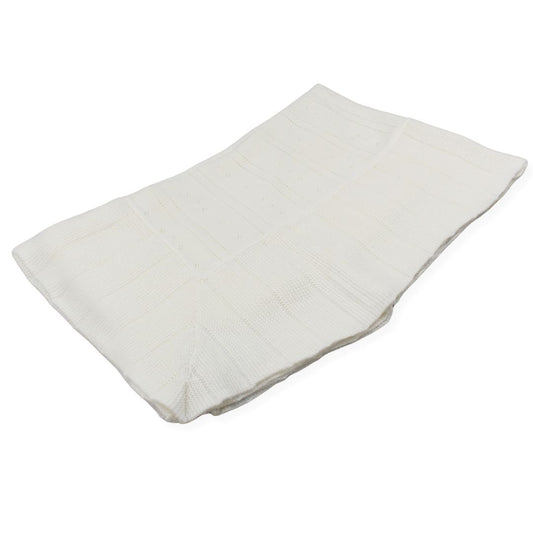 Sarah Louise Ivory Baby Shawl with Pearl Detail -  000005