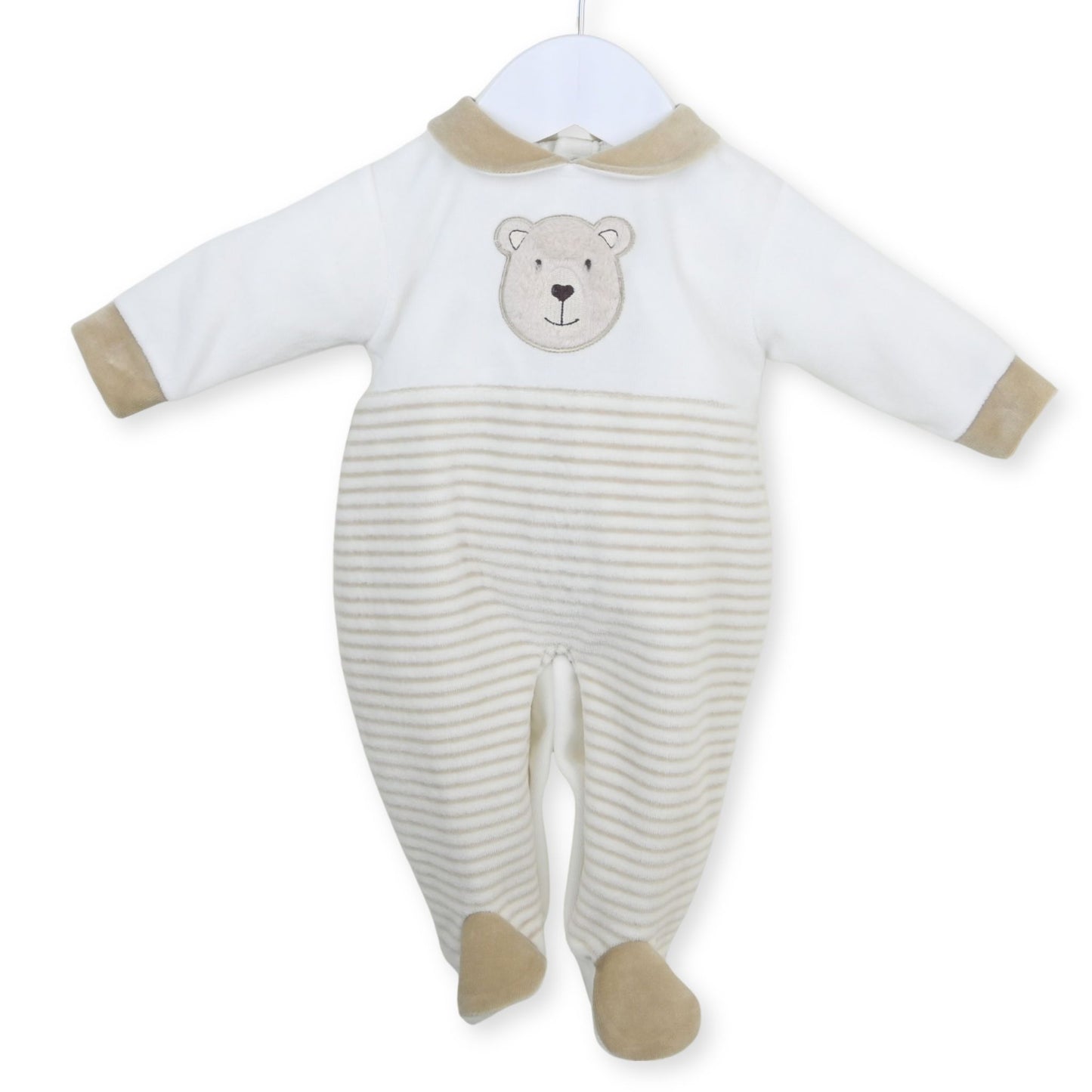 baby unisex pex sleep suit beear beige