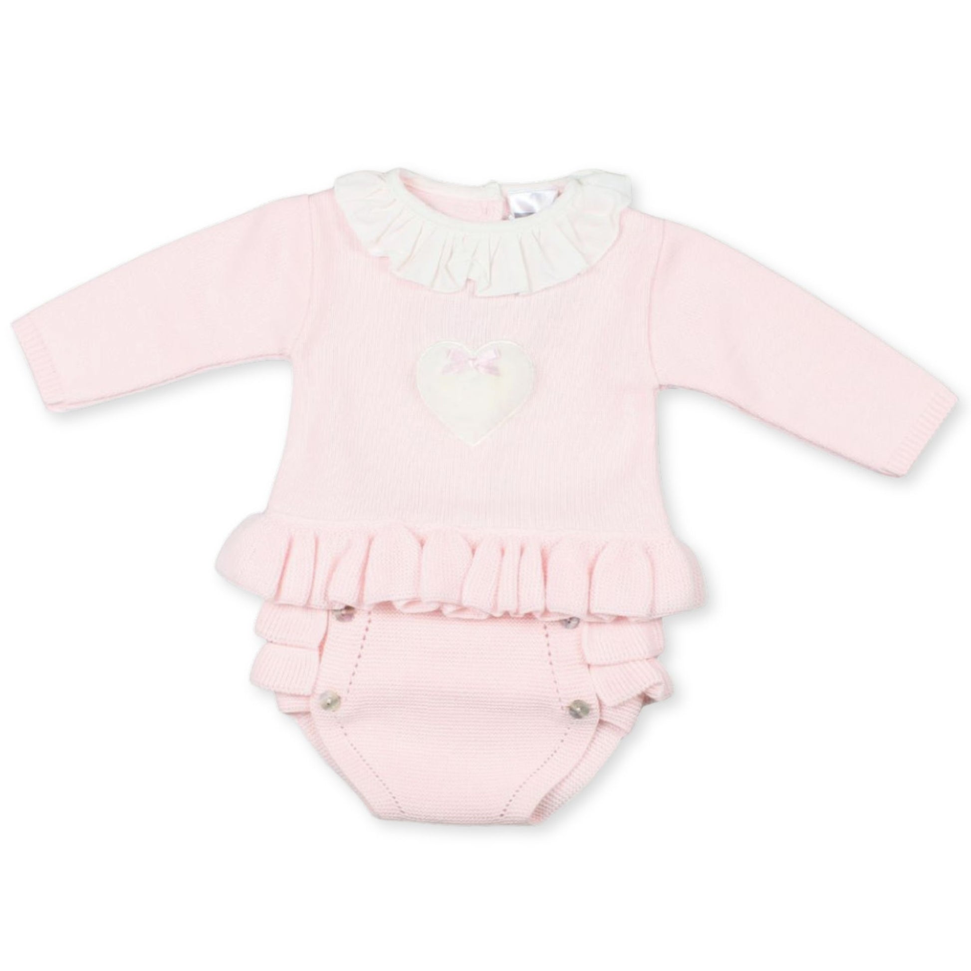 baby girls pink knitted two piece outfit PEX