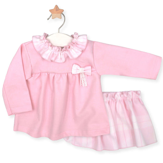 Rapife Baby Pink Two-Piece Skirt Set with Bow Detail
