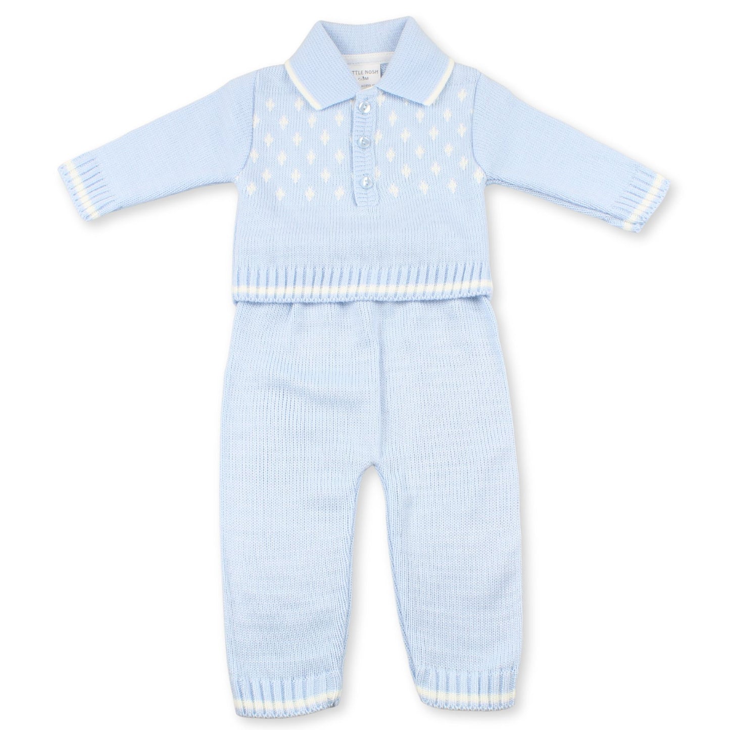 Little Nosh Blue Knitted 2-Piece Set