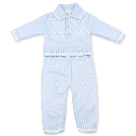 Little Nosh Blue Knitted 2-Piece Set