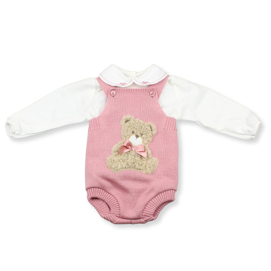 Pex Baby Girl Dusky Pink Teddy 2 Piece Outfit (Newborn – 18 Months)