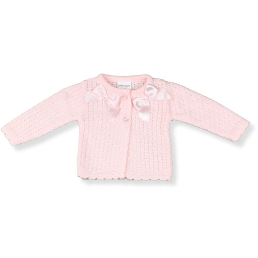 Baby Girls Pink Knitted Matinee Cardigan
