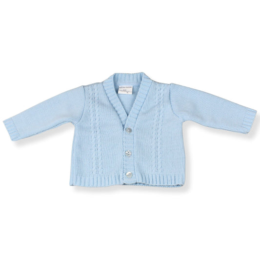 Baby Boys Traditional Cardigan Cable Knit - Blue