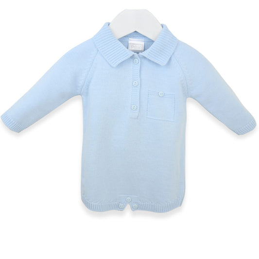 Light blue baby cardigan on a white background
