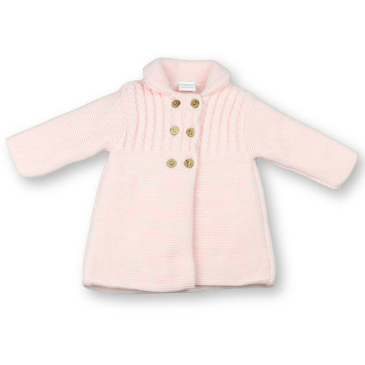 Little Nosh Pink Double Knitted Baby Coat – Made in Portugal