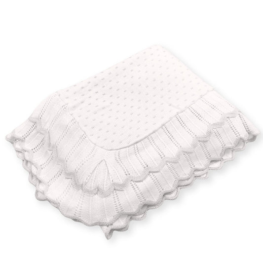 Sarah Louise Baby Shawl  - White - 000006