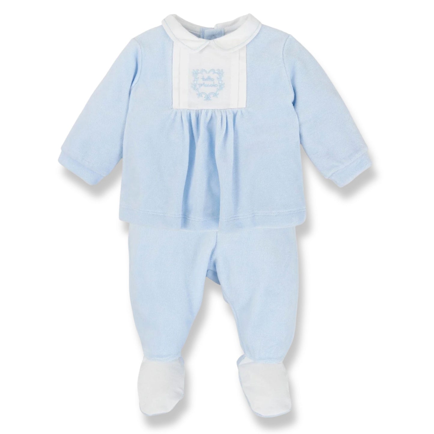 Tutto Piccolo Blue Velour Two-Piece Set – Newborn (Last One)