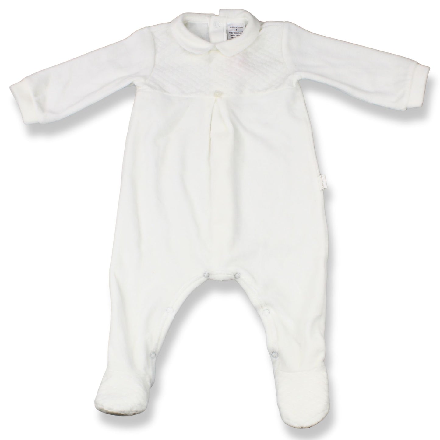 Tutto Piccolo White Velour Sleepsuit – (Last One)