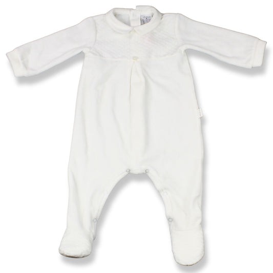 Tutto Piccolo White Velour Sleepsuit – (Last One)