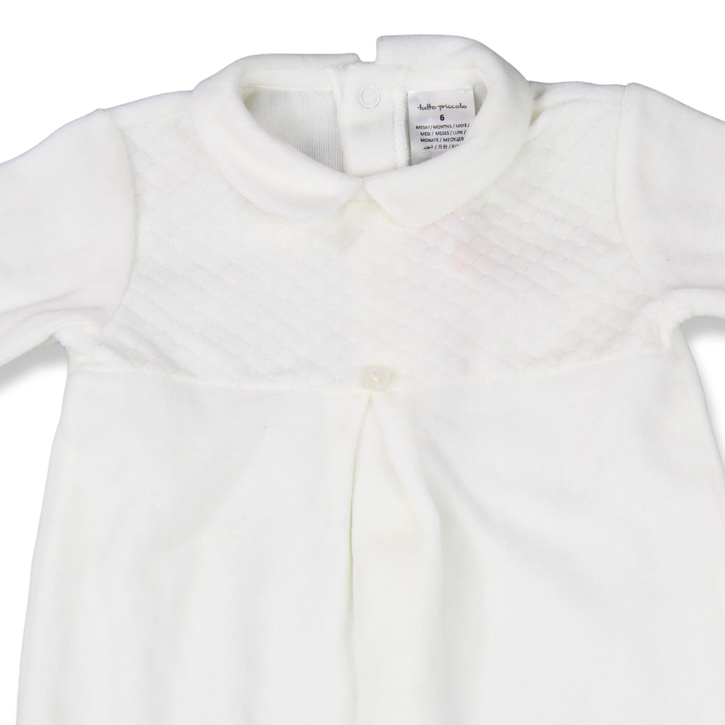 Tutto Piccolo White Velour Sleepsuit – (Last One)