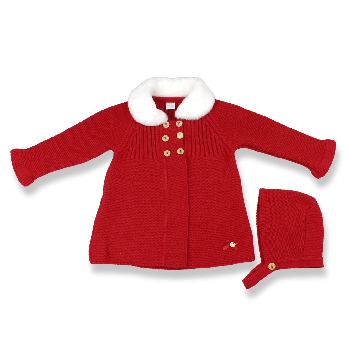 Baby Girls Red Jacket and Bonnet