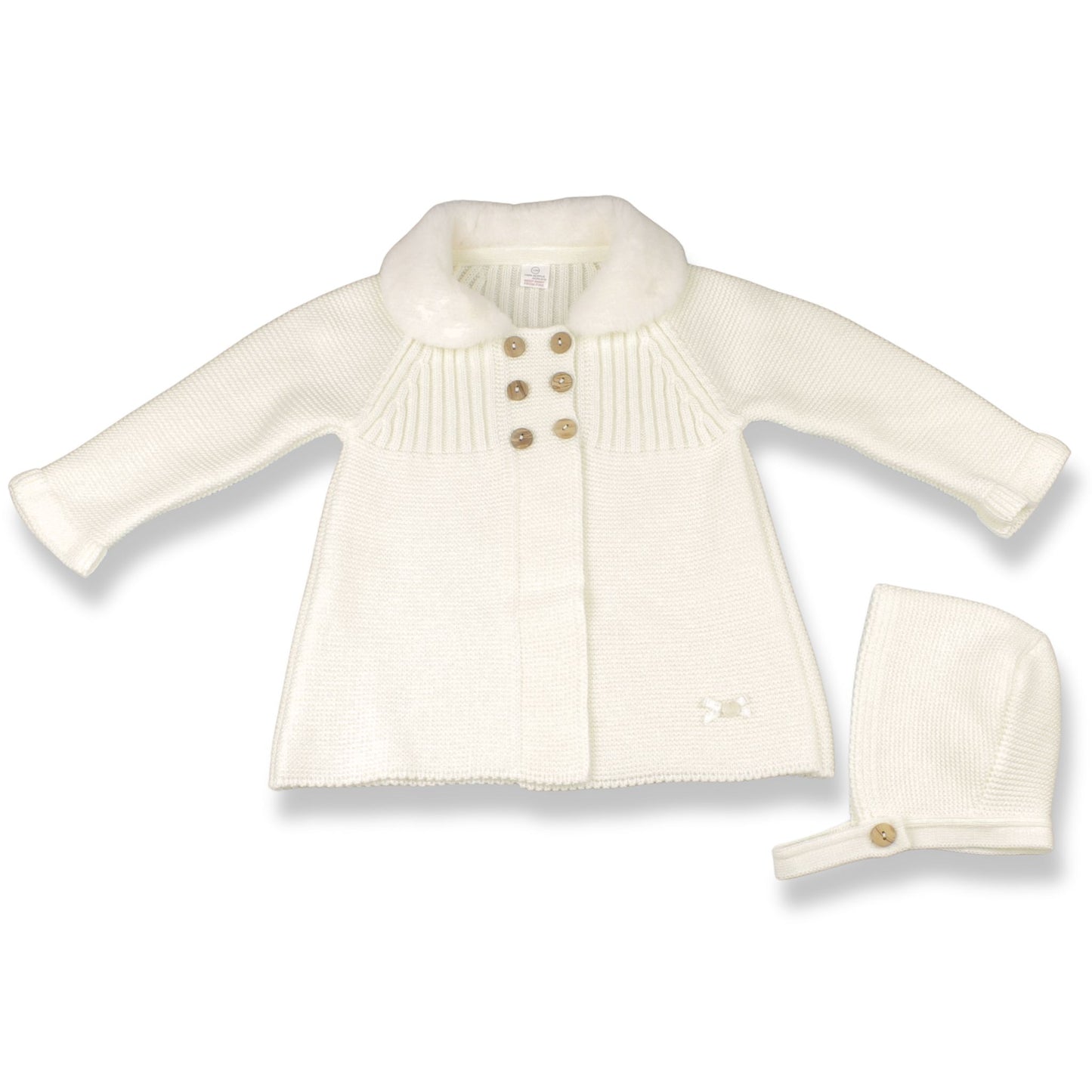baby Girls Cream Jacket and bonnet