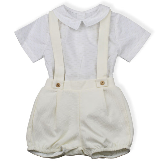 Cream Braces Shorts & Shirt Set – Made in Portugal (Sale)