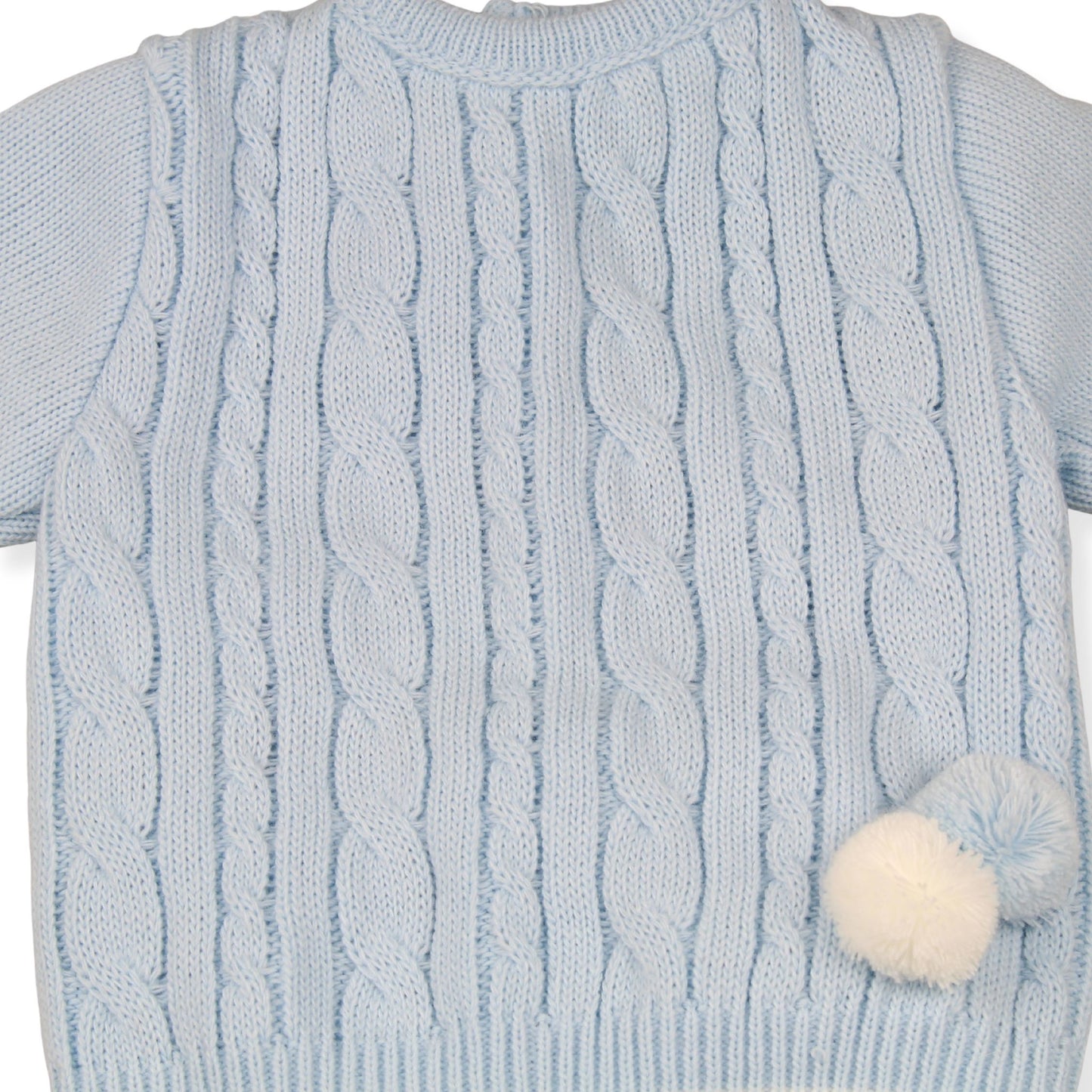 Blue Cable-Knit Baby Set | Made in Portugal | Newborn to 3 Months