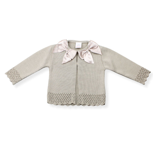 Baby Girls Brown Cardigan With Bows
