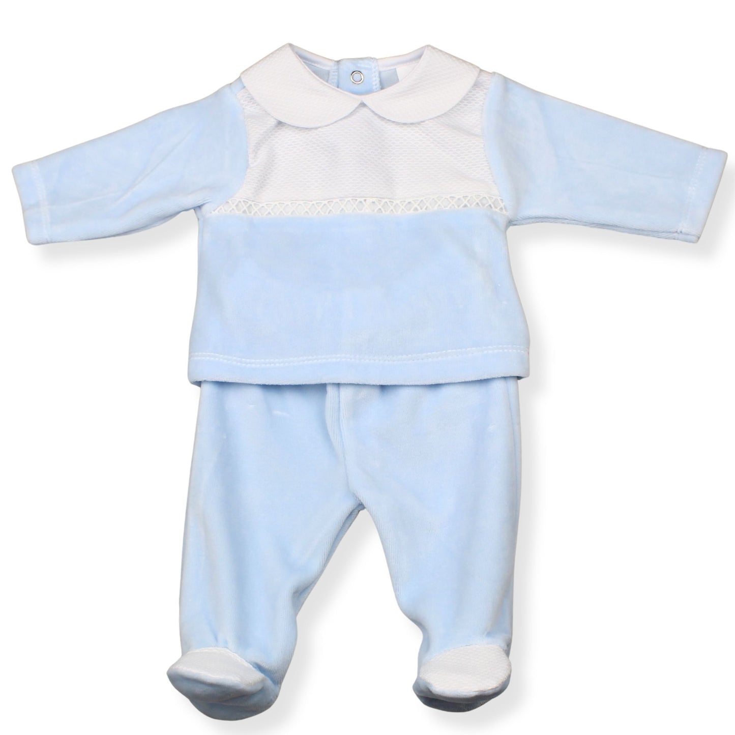 Baby Boy - Two Piece Velour Outfit - Blue