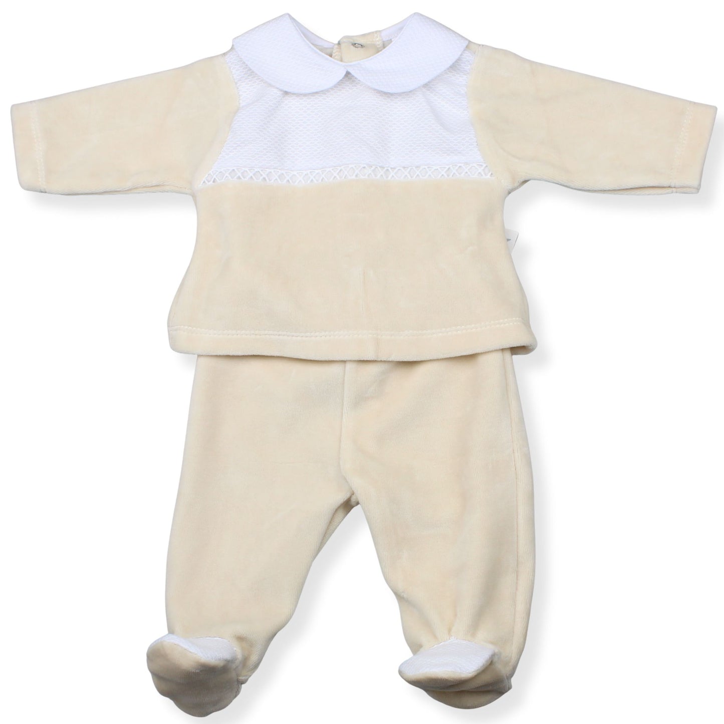 Baby Boy - Two Piece Velour Outfit - Beige