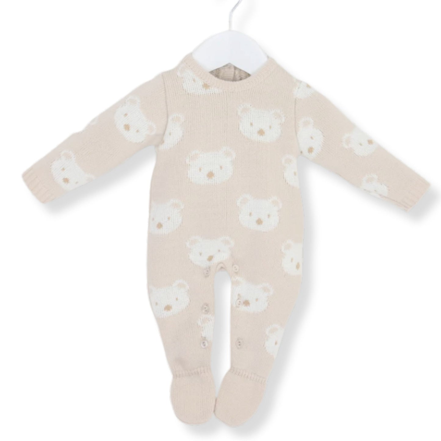 Pex Baby Boy Beige Knitted Teddy All In One (0-3 – 9 Months)