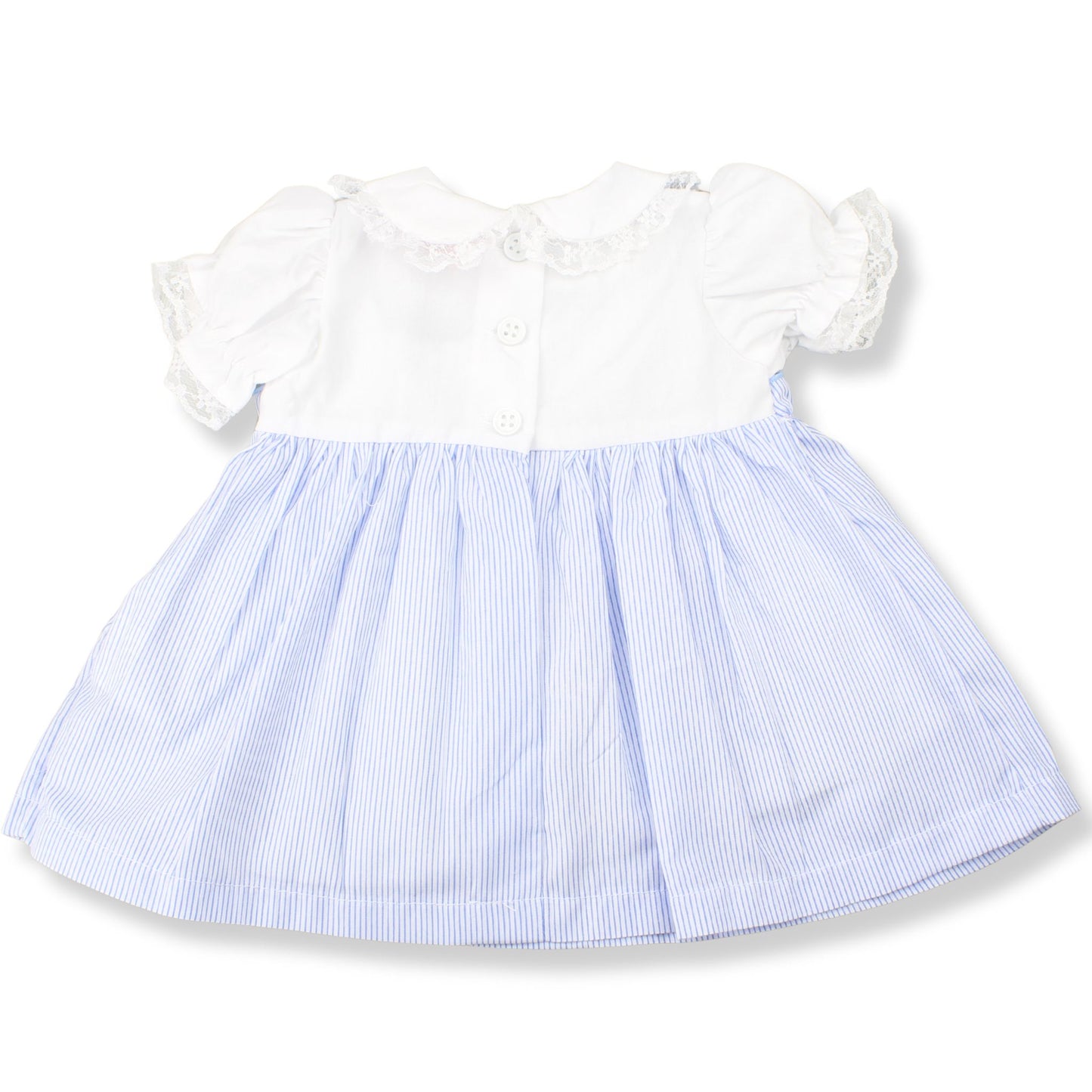 Girls Blue Stripe Dress, Knickers & Headband Set