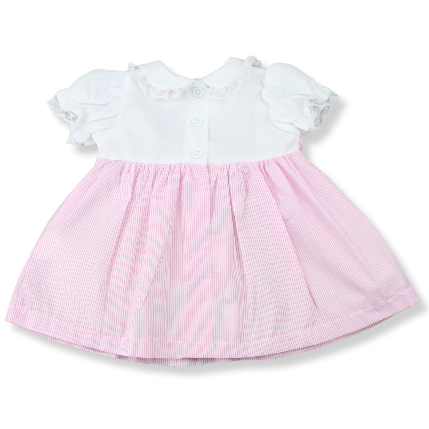 Girls Pink Stripe Dress, Knickers & Headband Set
