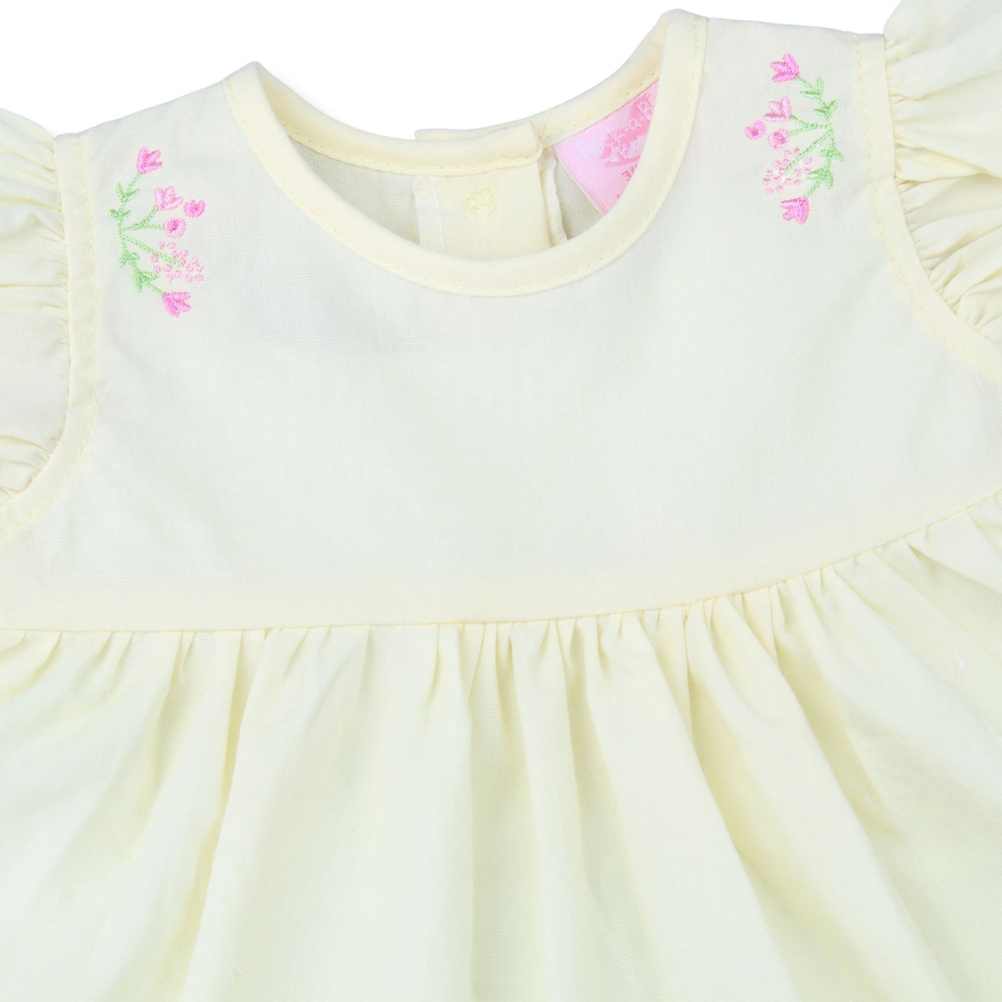 Baby Girls Lemon Floral Dress, Bloomers & Headband – 3 Piece Outfit