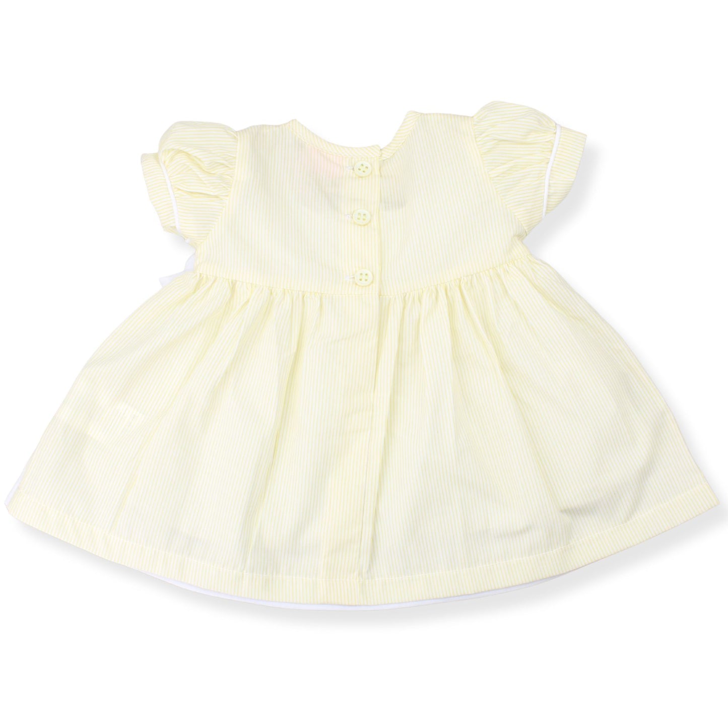 Baby Girls Yellow Striped Dress, Bloomers & Headband – 3 Piece Outfit