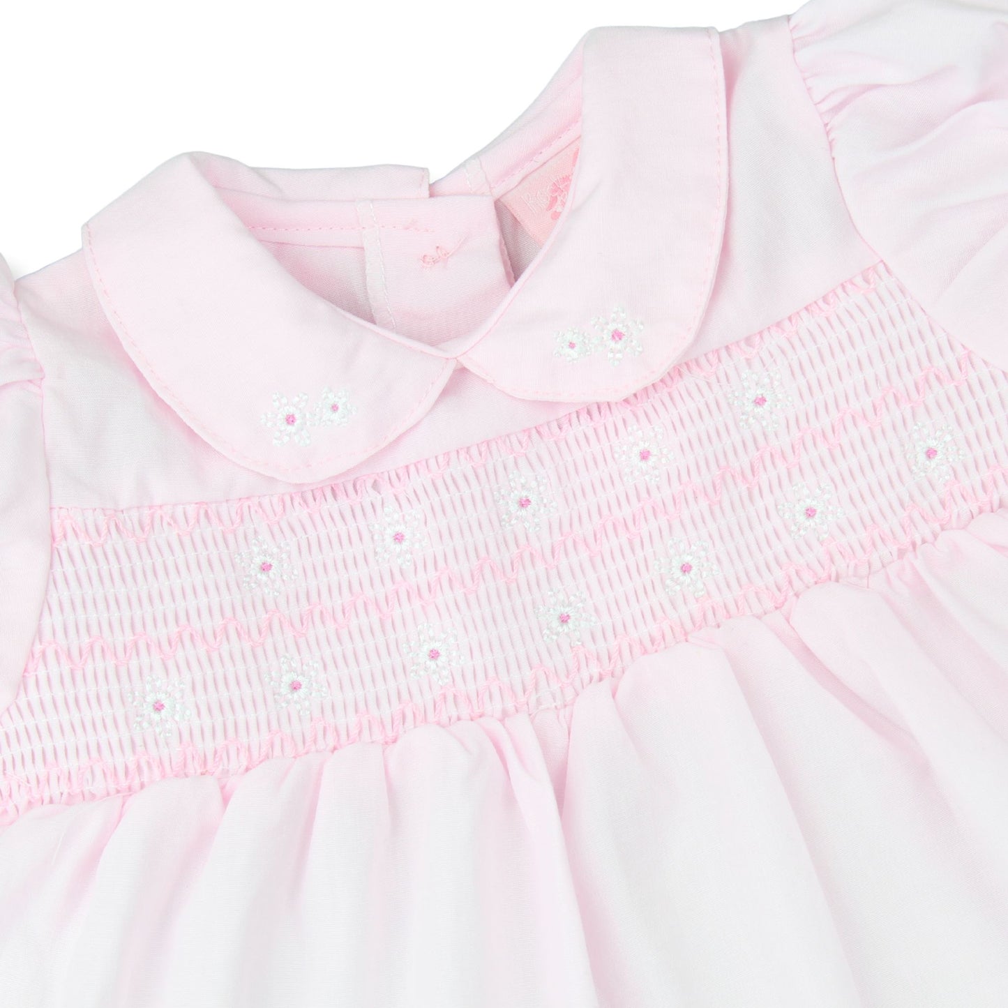 Baby Girls Pink Smocked Dress, Bloomers & Headband – 3 Piece Outfit