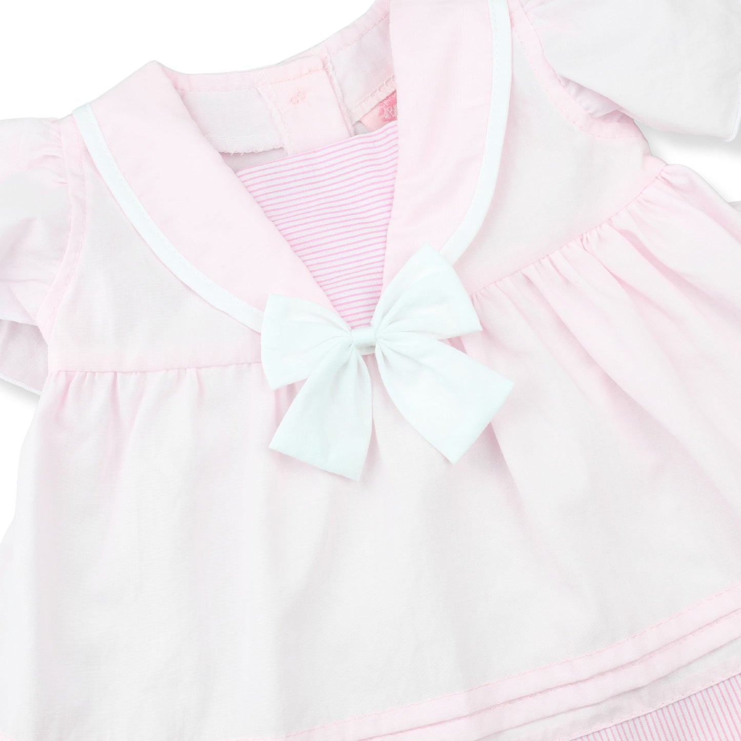 Baby Girls Pink Sailor Dress, Bloomers & Headband – 3 Piece Outfit