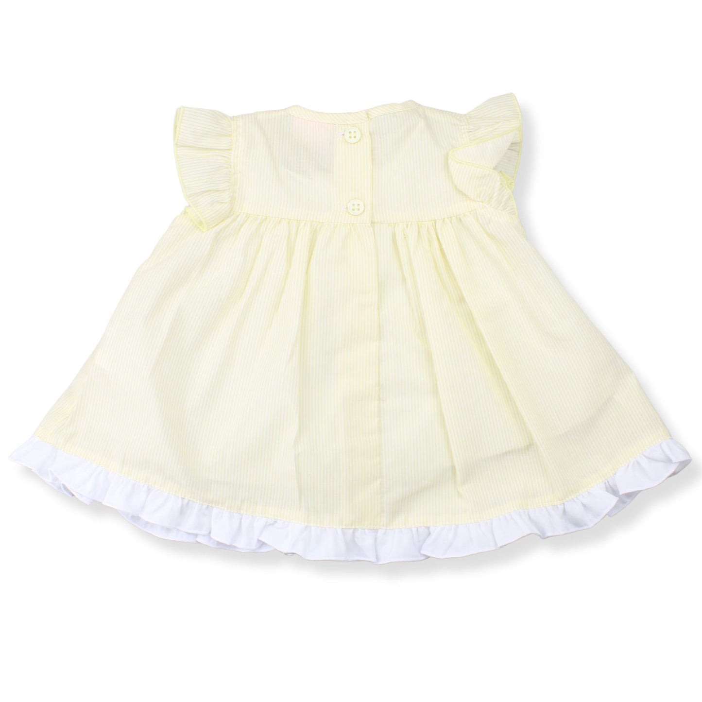 Baby Girls Yellow Stripe Dress, Bloomers & Headband – 3 Piece Outfit