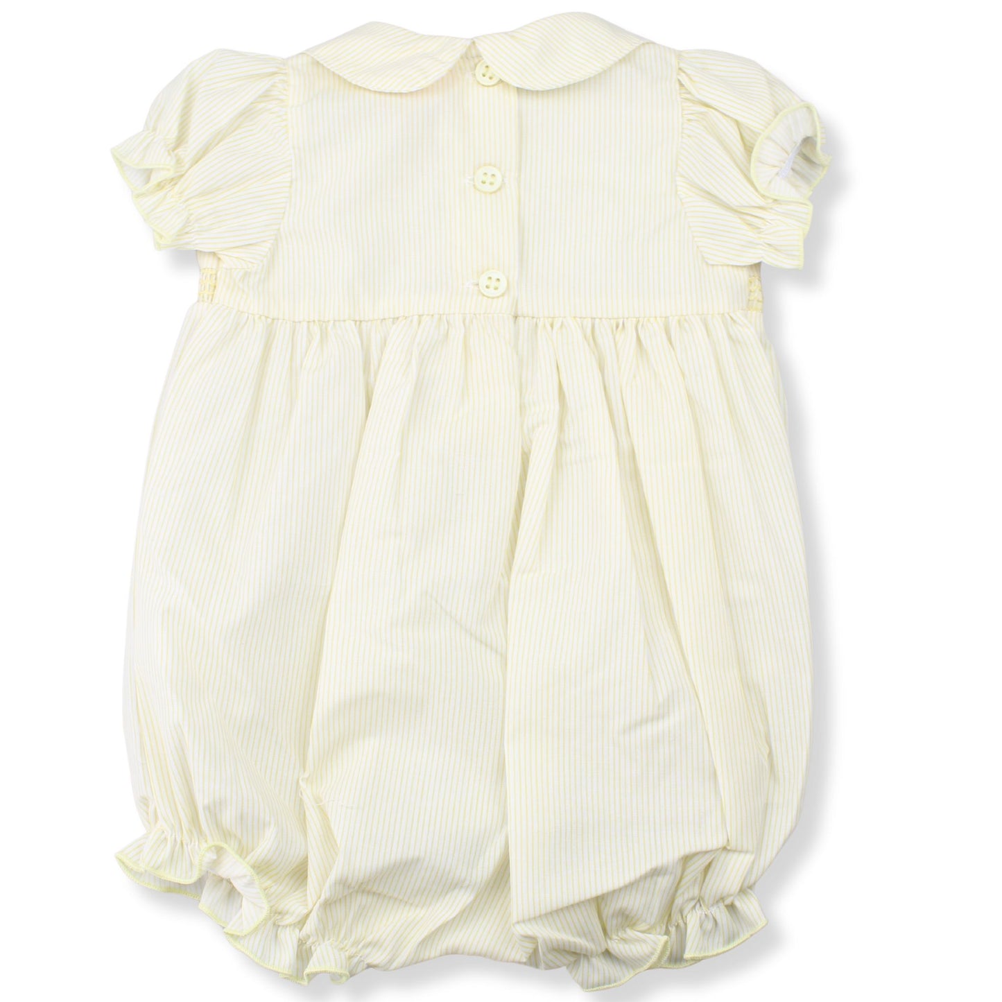 Baby Girls Yellow Stripe Smocked Romper