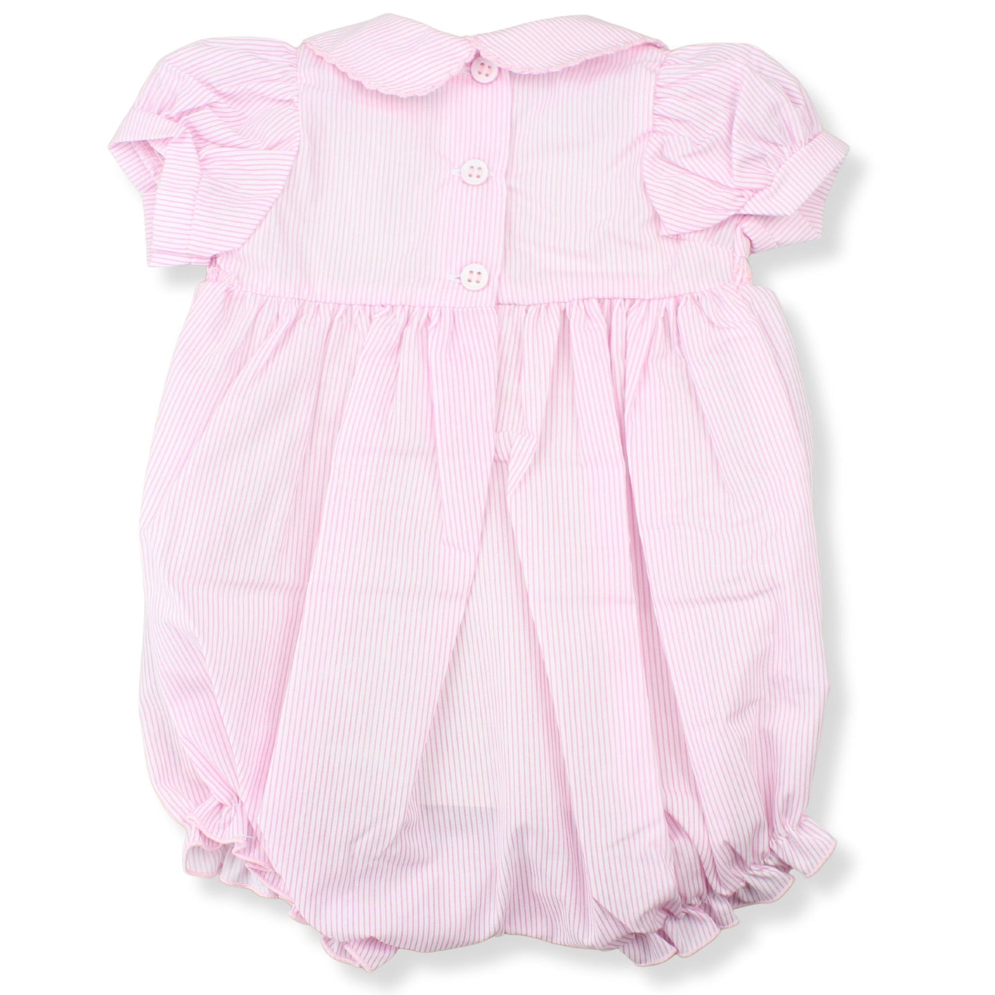 Baby Girls Pink Smocked Stripe Romper